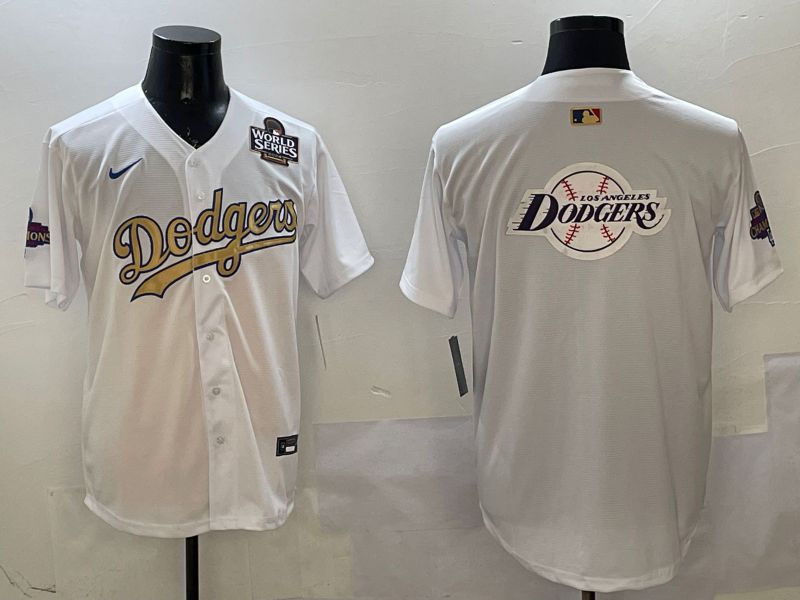 Men Los Angeles Dodgers Blank White Champion gold character 2025 Nike MLB Jersey style 26->los angeles dodgers->MLB Jersey